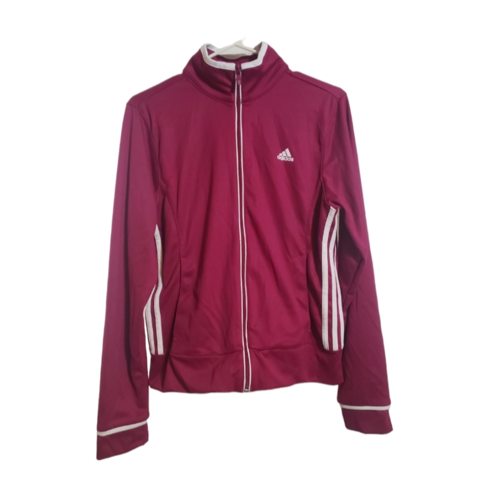 Adidas pink long sleeve track jacket size medium